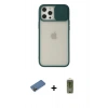 MARSİLYAN™- iPhone 12 Pro Max Kılıf Vadi Çizgi - Siyah Joko Magic 5D Hayalet Cam + Shine Kamera Lens Koruma Cam - GD