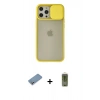 MARSİLYAN™- iPhone 12 Pro Max Kılıf Vadi Çizgi - Siyah Joko Magic 5D Hayalet Cam + Shine Kamera Lens Koruma Cam - GS