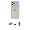 MARSİLYAN™- iPhone 12 Pro Max Kılıf Vadi Çizgi - Siyah Joko Magic 5D Hayalet Cam + Renkli Kamera Lens Koruma Cam - PE