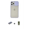 MARSİLYAN™- iPhone 12 Pro Max Kılıf Vadi Çizgi - Siyah Joko Magic 5D Hayalet Cam + Renkli Kamera Lens Koruma Cam - SI