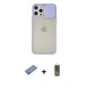MARSİLYAN™- iPhone 12 Pro Max Kılıf Vadi Çizgi - Siyah Joko Magic 5D Hayalet Cam + Shine Kamera Lens Koruma Cam - GS