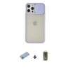 MARSİLYAN™- iPhone 12 Pro Max Kılıf Vadi Çizgi - Siyah Joko Magic 5D Hayalet Cam + Shine Kamera Lens Koruma Cam - MI