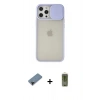 MARSİLYAN™- iPhone 12 Pro Max Kılıf Vadi Çizgi - Siyah Joko Magic 5D Hayalet Cam + Shine Kamera Lens Koruma Cam - SH