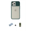 MARSİLYAN™- iPhone 12 Pro Max Kılıf Vadi Çizgi - Siyah Joko Magic 5D Hayalet Cam + Shine Kamera Lens Koruma Cam - MI