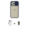 MARSİLYAN™- iPhone 12 Pro Max Kılıf Vadi Çizgi - Siyah Joko Magic 5D Hayalet Cam + Shine Kamera Lens - LT