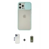 MARSİLYAN™- iPhone 12 Pro Max Kılıf Vadi Çizgi - Siyah Joko Magic 5D Hayalet Cam + Shine Kamera Lens - LT