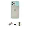 MARSİLYAN™- iPhone 12 Pro Max Kılıf Vadi Çizgi - Siyah Joko Magic 5D Hayalet Cam + Sierra Blue Shine Kamera Lens Koruma Cam