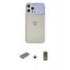 MARSİLYAN™- iPhone 12 Pro Max Kılıf Vadi Çizgi - Siyah Joko Magic 5D Hayalet Cam + Renkli Kamera Lens Koruma Cam - YL