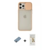 MARSİLYAN™- iPhone 12 Pro Max Kılıf Vadi Çizgi - Siyah Mat Seramik Nano Ekran Koruyucu + Shine Kamera Lens Koruma Cam - GI
