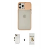 MARSİLYAN™- iPhone 12 Pro Max Kılıf Vadi Çizgi - Siyah Mat Seramik Nano Ekran Koruyucu + Shine Kamera Lens - GD