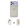 MARSİLYAN™- iPhone 12 Pro Max Kılıf Vadi Çizgi - Siyah Mat Seramik Nano Ekran Koruyucu + Shine Kamera Lens - GD