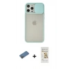 MARSİLYAN™- iPhone 12 Pro Max Kılıf Vadi Çizgi - Siyah Mat Seramik Nano Ekran Koruyucu + Shine Kamera Lens Koruma Cam - GD