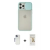 MARSİLYAN™- iPhone 12 Pro Max Kılıf Vadi Çizgi - Siyah Mat Seramik Nano Ekran Koruyucu + Shine Kamera Lens - LT