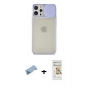 MARSİLYAN™- iPhone 12 Pro Max Kılıf Vadi Çizgi - Siyah Mat Seramik Nano Ekran Koruyucu + Shine Kamera Lens Koruma Cam - MI