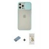 MARSİLYAN™- iPhone 12 Pro Max Kılıf Vadi Çizgi - Siyah Mat Seramik Nano Ekran Koruyucu + Shine Kamera Lens Koruma Cam - GS