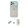MARSİLYAN™- iPhone 12 Pro Max Kılıf Vadi Çizgi - Siyah Mat Seramik Nano Ekran Koruyucu + Shine Kamera Lens Koruma Cam - MI