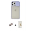 MARSİLYAN™- iPhone 12 Pro Max Kılıf Vadi Çizgi - Siyah Mat Seramik Nano Ekran Koruyucu + Shine Kamera Lens Koruma Cam - SABE