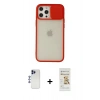 MARSİLYAN™- iPhone 12 Pro Max Kılıf Vadi Çizgi - Siyah Mat Seramik Nano Ekran Koruyucu + Shine Kamera Lens - LT