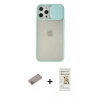 MARSİLYAN™- iPhone 12 Pro Max Kılıf Vadi Çizgi - Siyah Mat Seramik Nano Ekran Koruyucu + Shine Kamera Lens Koruma Cam - SABE