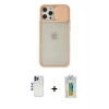 MARSİLYAN™- iPhone 12 Pro Max Kılıf Vadi Çizgi - Siyah Polymer Nano Ekran Koruyucu + Shine Kamera Lens - LT