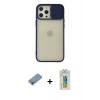 MARSİLYAN™- iPhone 12 Pro Max Kılıf Vadi Çizgi - Siyah Polymer Nano Ekran Koruyucu + Shine Kamera Lens Koruma Cam - GI
