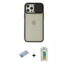MARSİLYAN™- iPhone 12 Pro Max Kılıf Vadi Çizgi - Siyah Polymer Nano Ekran Koruyucu + Shine Kamera Lens Koruma Cam - MI