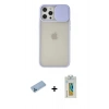 MARSİLYAN™- iPhone 12 Pro Max Kılıf Vadi Çizgi - Siyah Polymer Nano Ekran Koruyucu + Shine Kamera Lens Koruma Cam - MI