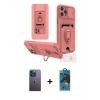 MARSİLYAN™- iPhone 12 Pro Max Kılıf Vadi Form Prime - Siyah 18D Cam Ekran Koruyucu + Mavi Neon Fosforlu Kamera Lens