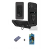 MARSİLYAN™- iPhone 12 Pro Max Kılıf Vadi Form Prime - Siyah 18D Cam Ekran Koruyucu + Metal Kamera Lens Koruma Cam - GD