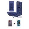 MARSİLYAN™- iPhone 12 Pro Max Kılıf Vadi Form Prime - Siyah 18D Cam Ekran Koruyucu + Neon Fosforlu Kamera Lens - TU
