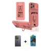 MARSİLYAN™- iPhone 12 Pro Max Kılıf Vadi Form Prime - Siyah 18D Cam Ekran Koruyucu + Neon Fosforlu Kamera Lens - YL