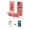 MARSİLYAN™- iPhone 12 Pro Max Kılıf Vadi Form Prime - Siyah 34D Izgaralı Cam + Gold Shine Kamera Lens