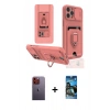 MARSİLYAN™- iPhone 12 Pro Max Kılıf Vadi Form Prime - Siyah 34D Izgaralı Cam + Neon Fosforlu Kamera Lens - TU