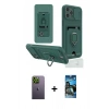 MARSİLYAN™- iPhone 12 Pro Max Kılıf Vadi Form Prime - Siyah 34D Izgaralı Cam + Neon Fosforlu Kamera Lens - YL
