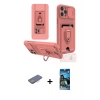 MARSİLYAN™- iPhone 12 Pro Max Kılıf Vadi Form Prime - Siyah 34D Izgaralı Cam + Renkli Kamera Lens Koruma Cam - PE