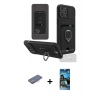 MARSİLYAN™- iPhone 12 Pro Max Kılıf Vadi Form Prime - Siyah 34D Izgaralı Cam + Renkli Kamera Lens Koruma Cam - PE