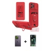 MARSİLYAN™- iPhone 12 Pro Max Kılıf Vadi Form Prime - Siyah 360 Mat Full Body Arka Koruyucu + Neon Fosforlu Kamera Lens - YL