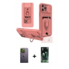 MARSİLYAN™- iPhone 12 Pro Max Kılıf Vadi Form Prime - Siyah 360 Mat Full Body Arka Koruyucu + Neon Fosforlu Kamera Lens - YL