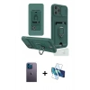 MARSİLYAN™- iPhone 12 Pro Max Kılıf Vadi Form Prime - Siyah 3D Antistatik Cam Ekran Koruyucu + Neon Fosforlu Kamera Lens - MI