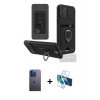 MARSİLYAN™- iPhone 12 Pro Max Kılıf Vadi Form Prime - Siyah 3D Antistatik Cam Ekran Koruyucu + Neon Fosforlu Kamera Lens - MI