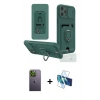 MARSİLYAN™- iPhone 12 Pro Max Kılıf Vadi Form Prime - Siyah 3D Antistatik Cam Ekran Koruyucu + Neon Fosforlu Kamera Lens - YL