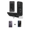 MARSİLYAN™- iPhone 12 Pro Max Kılıf Vadi Form Prime - Siyah 3D Antistatik Hayalet Cam Ekran Koruyucu + Neon Fosforlu Kamera Lens - BZ