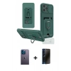MARSİLYAN™- iPhone 12 Pro Max Kılıf Vadi Form Prime - Siyah 3D Antistatik Hayalet Cam Ekran Koruyucu + Neon Fosforlu Kamera Lens - MI
