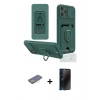 MARSİLYAN™- iPhone 12 Pro Max Kılıf Vadi Form Prime - Siyah 3D Antistatik Hayalet Cam Ekran Koruyucu + Renkli Kamera Lens Koruma Cam - SI