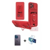 MARSİLYAN™- iPhone 12 Pro Max Kılıf Vadi Form Prime - Siyah 3D Antistatik Seramik Nano Ekran Koruyucu + Mavi Neon Fosforlu Kamera Lens