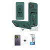 MARSİLYAN™- iPhone 12 Pro Max Kılıf Vadi Form Prime - Siyah 5D Eko Cam Ekran Koruyucu + Yeşil Neon Fosforlu Kamera Lens