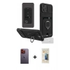 MARSİLYAN™- iPhone 12 Pro Max Kılıf Vadi Form Prime - Siyah 6D Mat Seramik Hayalet Nano Ekran Koruyucu + Neon Fosforlu Kamera Lens - TU