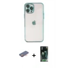 MARSİLYAN™- iPhone 12 Pro Max Kılıf Vadi Minimal - Şeffaf 360 Full Body Arka Koruyucu + Renkli Kamera Lens Koruma Cam - TU