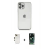 MARSİLYAN™- iPhone 12 Pro Max Kılıf Vadi Minimal - Şeffaf 360 Full Body Arka Koruyucu + Shine Kamera Lens - GD