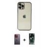 MARSİLYAN™- iPhone 12 Pro Max Kılıf Vadi Minimal - Şeffaf 360 Full Body Arka Koruyucu + Neon Fosforlu Kamera Lens - TU